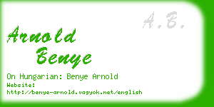 arnold benye business card